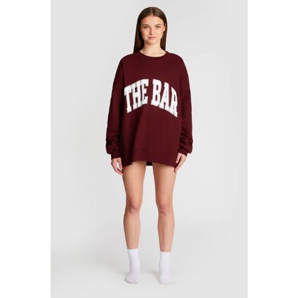✨NEW!✨The Bar Varsity Sweatshirt in Maroon Size XXL - Picture 4 of 5